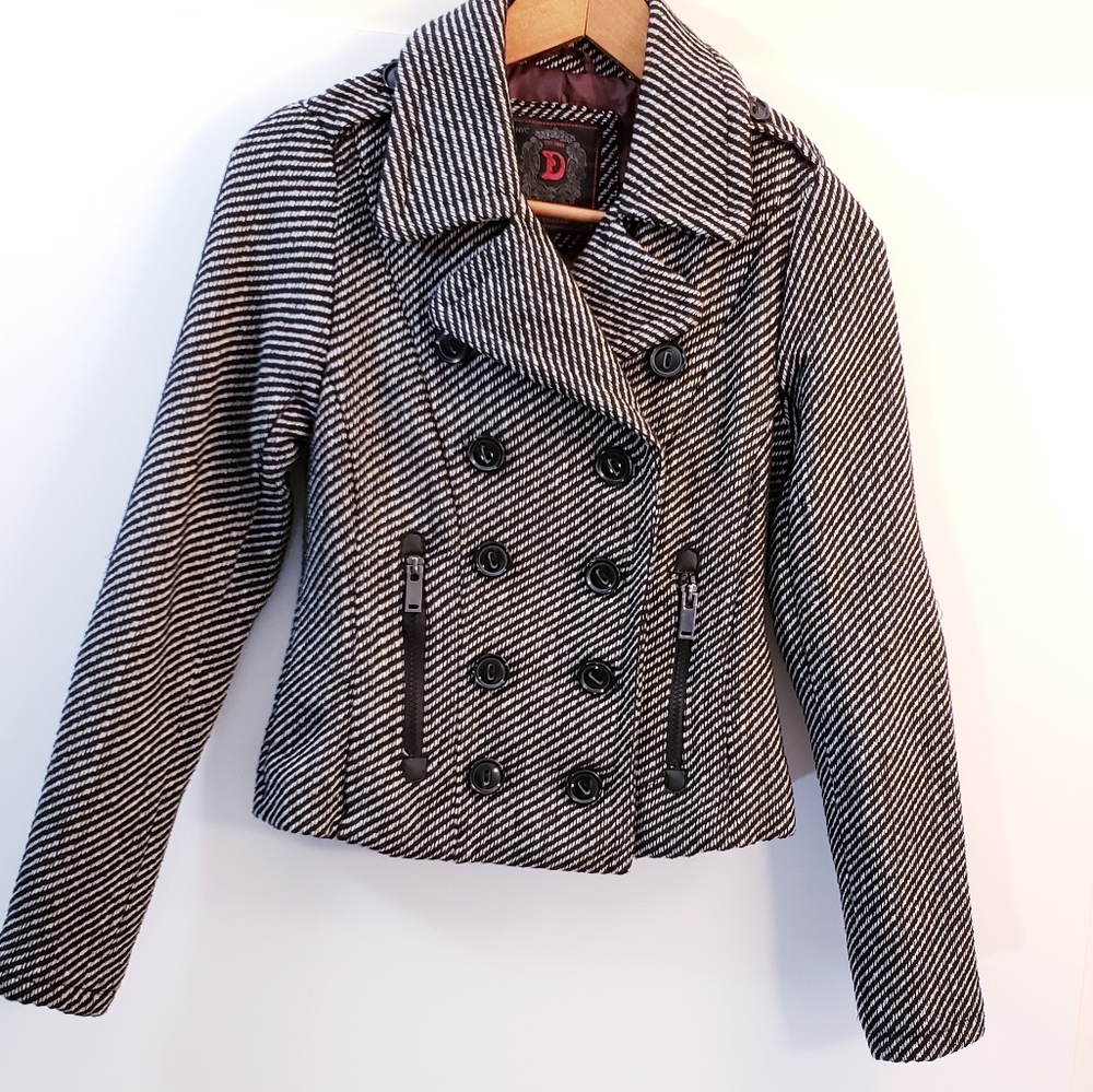 Dollhouse Tweed Coat Black/White